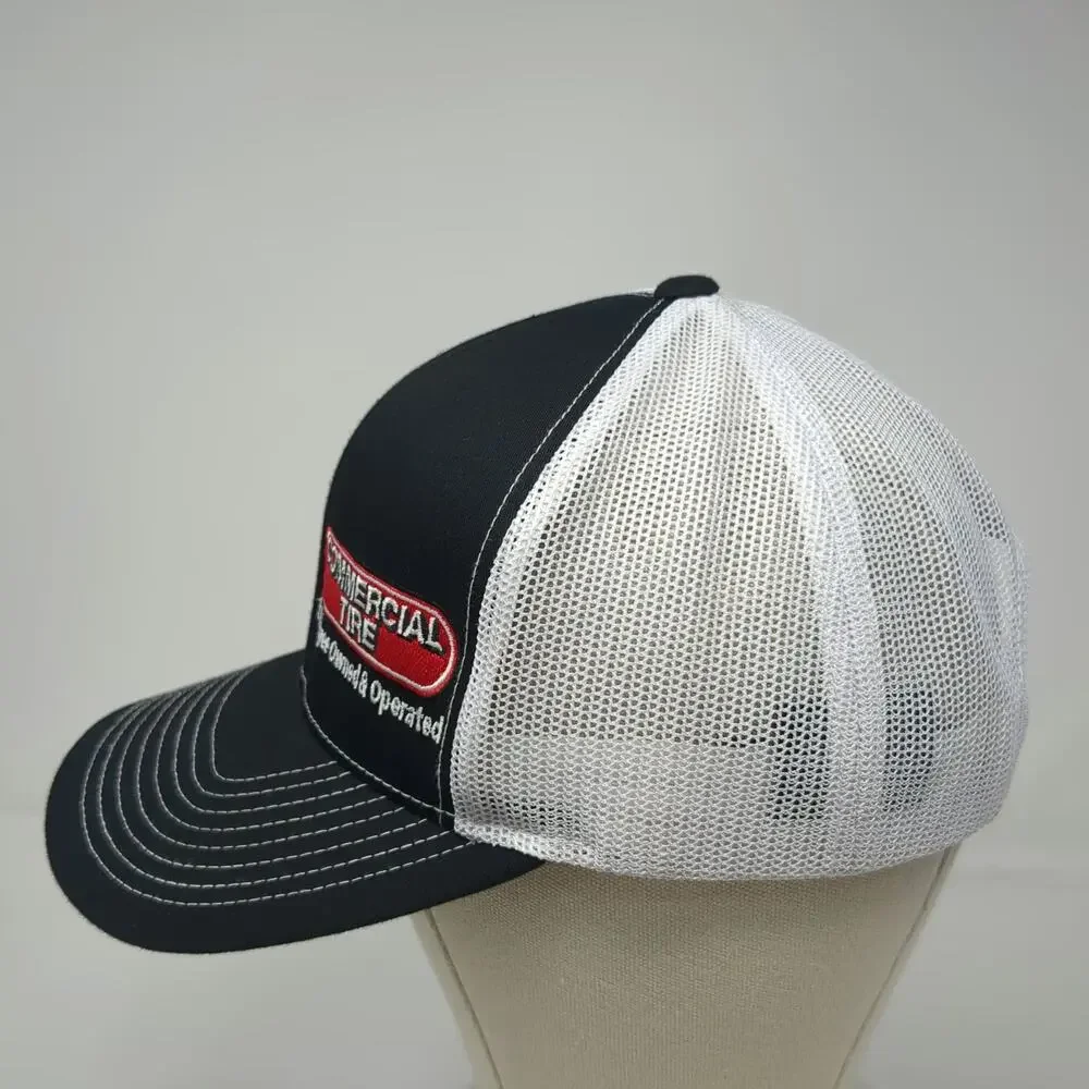 Pacific Headwear Trucker Hat Black One Size Commercial Tire Mesh Snapback Work